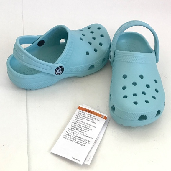 CROCS Kids’ Classic Clog Kids Size C11 Unisex Slip On Mules Clogs Artic Blue NWT - Picture 8 of 16